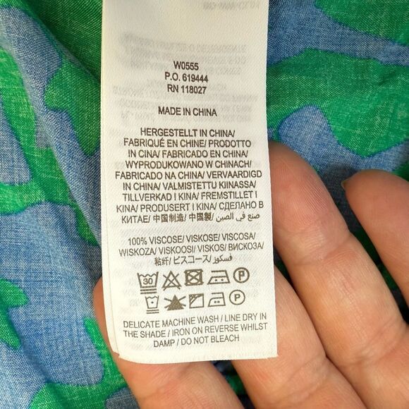 Boden Rosaline Midi Dress Tropical Retreat Emerald Size 16 V-Neck Sleeveless - Picture 14 of 14